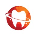 Dental planet vector logo design.