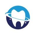 Dental planet vector logo design.