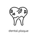 Dental Plaque icon. Trendy modern flat linear vector Dental Plaque icon on white background from thin line Dentist collection