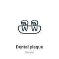 Dental plaque outline vector icon. Thin line black dental plaque icon, flat vector simple element illustration from editable Royalty Free Stock Photo