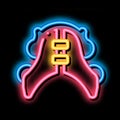 Dental Plate Stomatology neon glow icon illustration