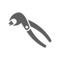 Dental pliers icon / gray color