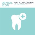 Teeth plus icon simple vector concept