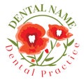 Dental Poppy Flower Logo Template