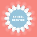 Dental poster - round frame, row of teeth