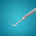 Dental probe on blue background