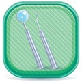 dental probe and drill. Vector illustration decorative design