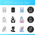 Dental procedures icons set