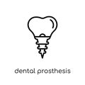 Dental prosthesis icon. Trendy modern flat linear vector Dental