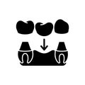 Dental prosthetics black glyph icon