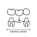 Dental prosthetics linear icon