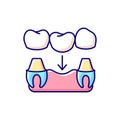 Dental prosthetics RGB color icon
