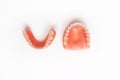 Dental prosthetics on a white background. Dentures. Prosthetic teeth. False teeth. Prosthetic dentistry.