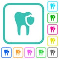 Dental protection vivid colored flat icons Royalty Free Stock Photo