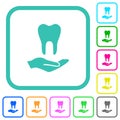 Dental provision vivid colored flat icons