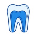 Dental pulp line icon.