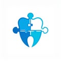 Dental Puzzle Logo Design Royalty Free Stock Photo