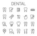 Dental related vector icon set.