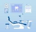 Dental room flat color vector objects set