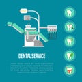 Dental service banner with dental chair