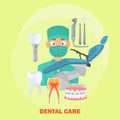 Dental service set icons for web and mobile design. Flat design