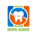 Dental service icon with stylized tooth symbol