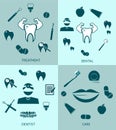 Dental set icons vector template design