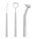 Dental set: mirror, probe and drill