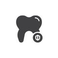 Dental shield icon vector