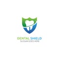 Dental shield Logo template design vector, emblem, design concept, creative symbol.