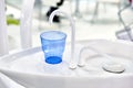 Dental spittoon and plastic glass