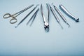Dental steel instruments with copy space