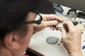 Dental Technician Working On 3D Printed Mold For Tooth Implants Royalty Free Stock Photo