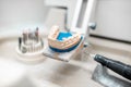 Dental technician working place at the laboratory Royalty Free Stock Photo