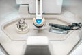 Dental technician working place at the laboratory Royalty Free Stock Photo