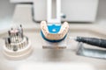 Dental technician working place at the laboratory Royalty Free Stock Photo