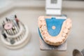 Dental technician working place at the laboratory Royalty Free Stock Photo