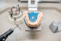 Dental technician working place at the laboratory Royalty Free Stock Photo