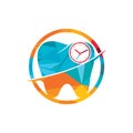 Dental time vector logo design template. Human tooth and clock icon design. Royalty Free Stock Photo