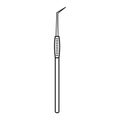 Dental tool for dentistry inspection. Linear doodle icon. Dental care