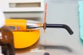 Dental tool ultraviolet curing light tool with UV light blocking glass Royalty Free Stock Photo