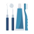 Dental tool vector design, isolated on blue background