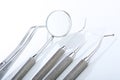 Dental tools and equipment. Over white background Royalty Free Stock Photo