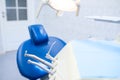 A dental tools for polishing teeth in the dental clinic in the background blurred chair for the patient Royalty Free Stock Photo