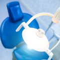 A dental tools for polishing teeth in the dental clinic in the background blurred chair for the patient Royalty Free Stock Photo