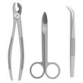 Dental tools vector icon set Royalty Free Stock Photo