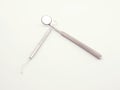 Dental tools on white background Royalty Free Stock Photo
