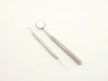 Dental tools on white background Royalty Free Stock Photo