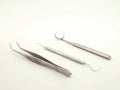 Dental tools on white background Royalty Free Stock Photo