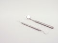 Dental tools on white background Royalty Free Stock Photo